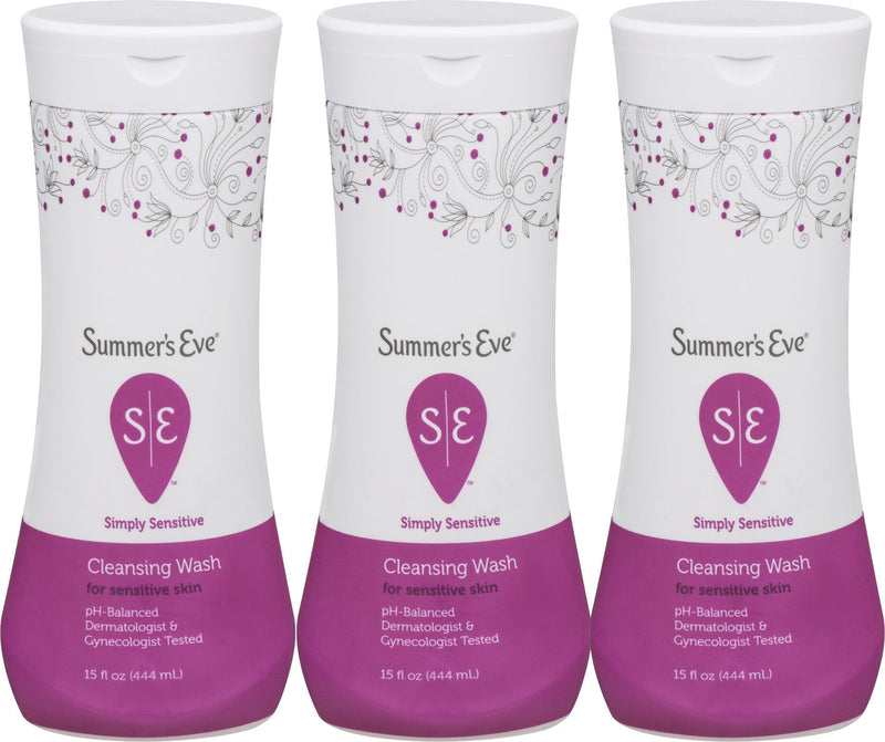 [Australia] - Summer's Eve Cleansing Wash | Simply Sensitive | 15 Ounce | Pack of 3 | pH-Balanced | Dermatologist w/Cleansing Cloths | Simply Sensitive |32 Count | Pack of 4 | pH-Balanced | Dermatologist 