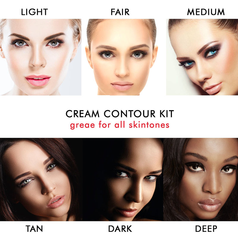 [Australia] - Youngfocus Cosmetics Cream Contour Best 8 Colors and Highlighting Makeup Kit - Contouring Foundation/Concealer Palette - Vegan, Cruelty Free & Hypoallergenic - Step-by-Step Instructions Included 