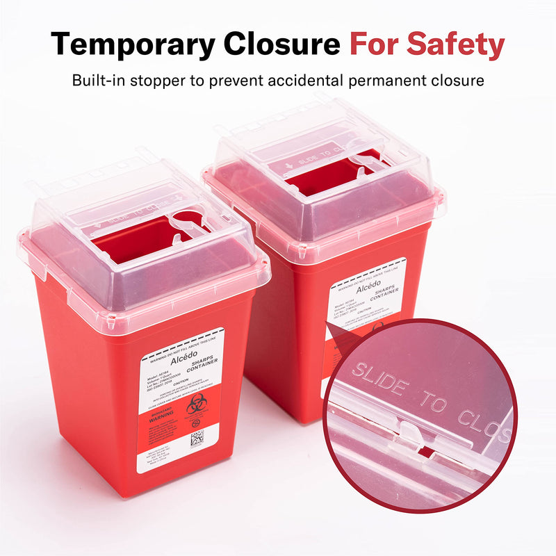 [Australia] - All New Alcedo Sharps Container for Home Use and Professional 1 Quart Plus (3-Pack), Biohazard Needle and Syringe Disposal, Small Portable Container for Travel 