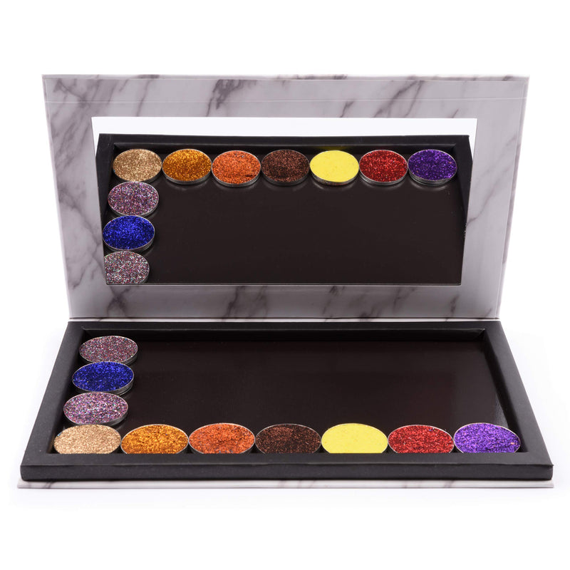 [Australia] - Allwon Magnetic Palette Marble Empty Makeup Palette with Mirror for Eyeshadow Lipstick Blush Powder (White) 