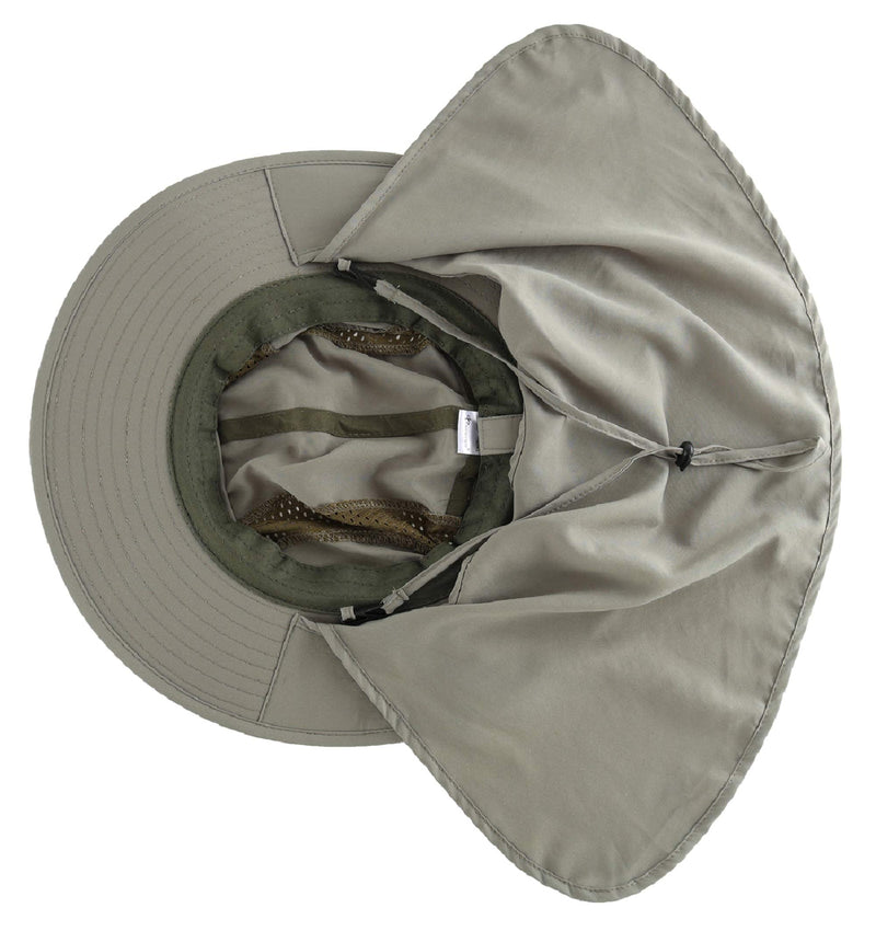 [Australia] - Connectyle Men's UV Sun Hat with Neck Flap UPF 50+ Sun Protection Fishing Hat Army Green 