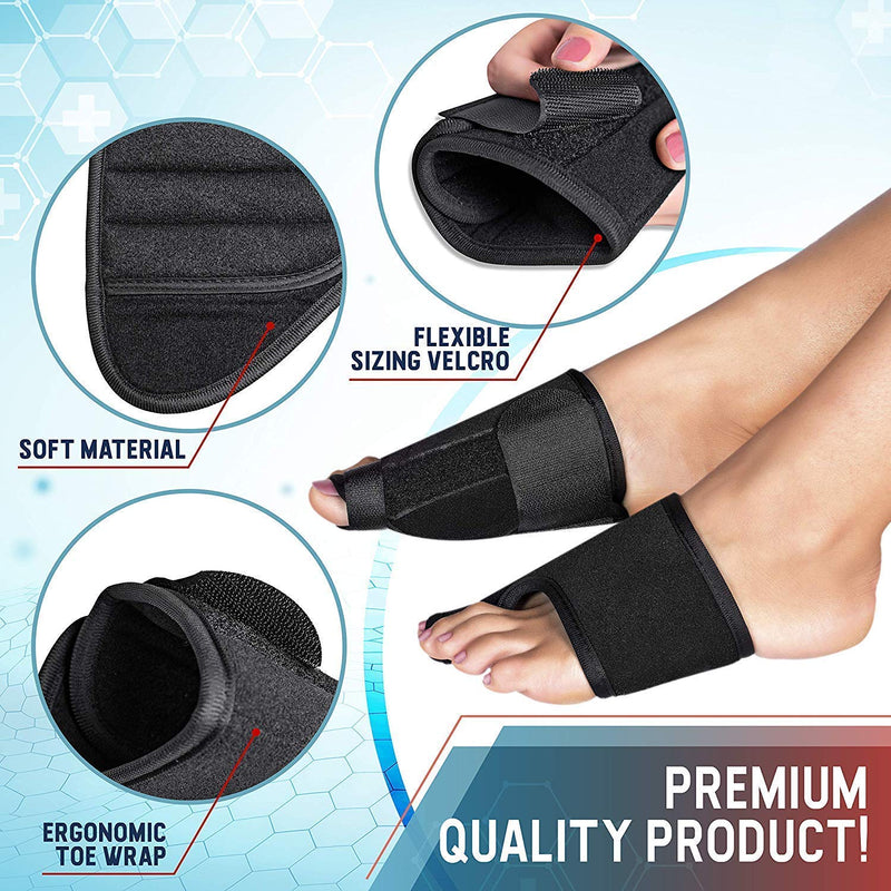 [Australia] - Bunion Splints Bunion Corrector - Bunion Brace for Hallux Valgus Bunion Pain Relief - Big Toe Straightener Bunion Splint - Elastic and Adjustable for Women and Men (Blue) Blue 