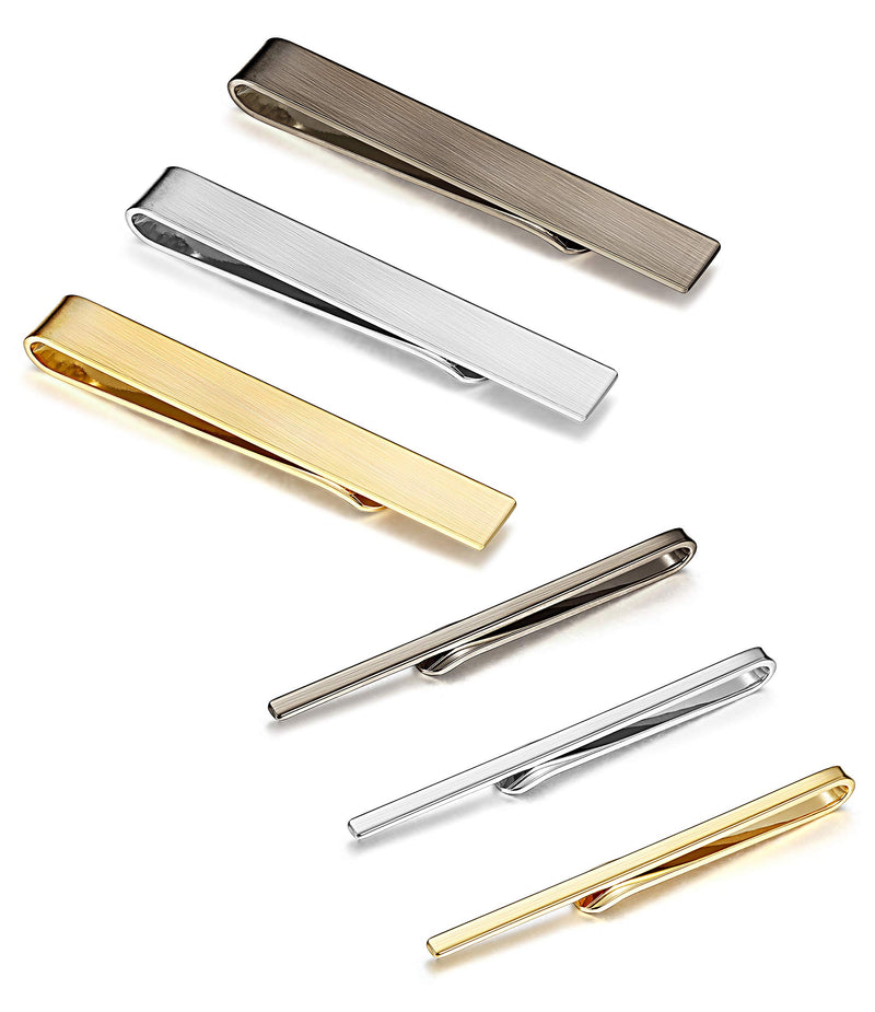 [Australia] - FIBO STEEL 10 Pcs Tie Clips Bar Pinch Clip for Men Wedding Business Tie Bar Clip with Box B: Style 1 