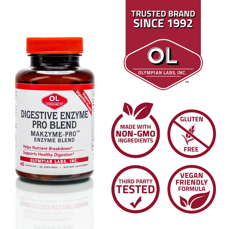 [Australia] - Olympian Labs Digestive Enzyme Pro Blend | Supports Healthy Digestion | 60 Capsules 