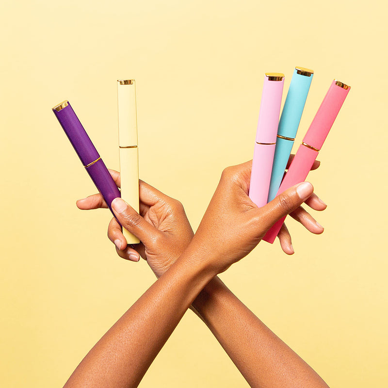 [Australia] - 5-Piece Glass Nail File Set with Hard Cases, Professional Manicure Glass Fingernail Files, Gently Shape Nails with Expert Precision & Enjoy a Smooth Finish - Bona Fide Beauty Premium Czech Glass Tealpurpleyellow 