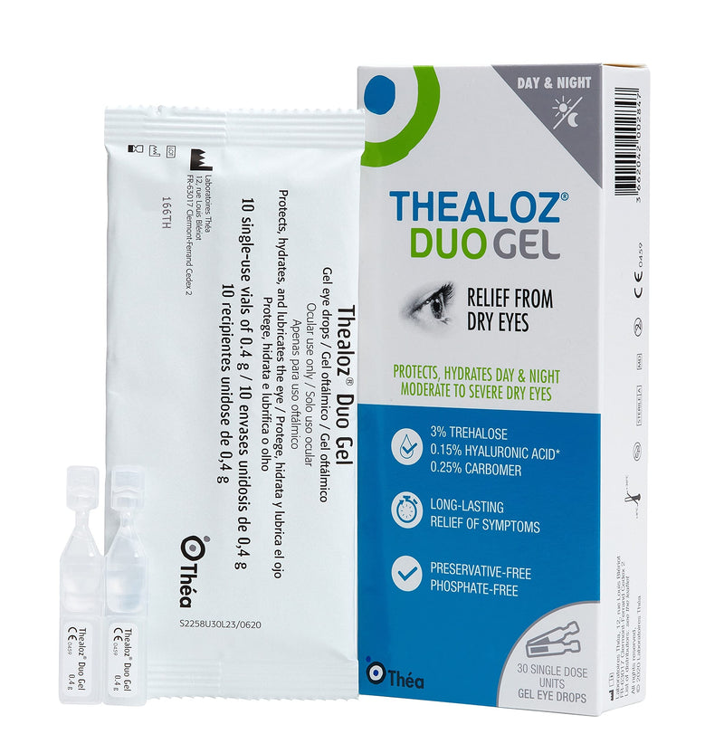 [Australia] - Thealoz Duo Gel Dry Eye Drops For Tired & Dry Eyes (3 x 30 Units) | Hypotonic Solution for Enhanced Relief & Protection from Dry Eyes 