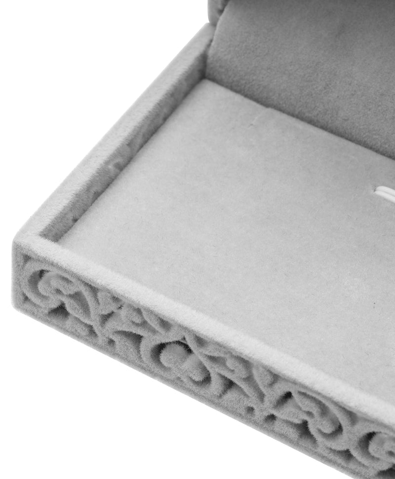 [Australia] - Hollow Velvet Necklace Pendant Gift Box/Jewelry Box (Gray) Gray 