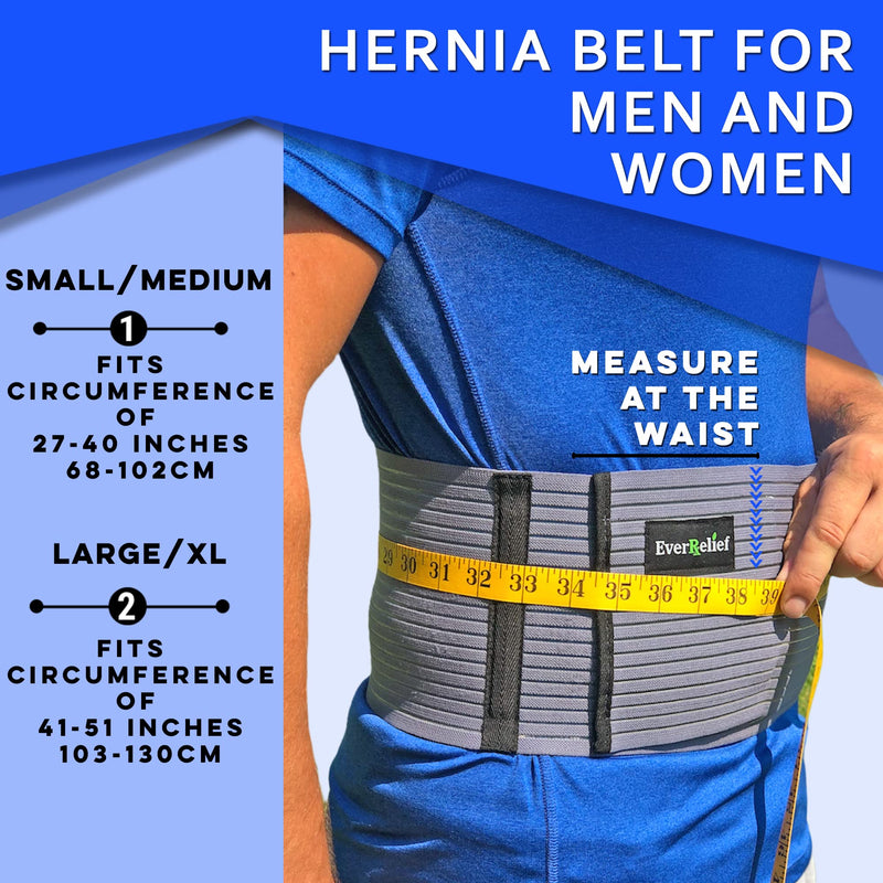 [Australia] - Umbilical Hernia Belt for Men and Women -by EverRelief- Abdominal Binder Support for Hernia Pain and Weakened Abdomen (Large/Extra Large) L/XL 