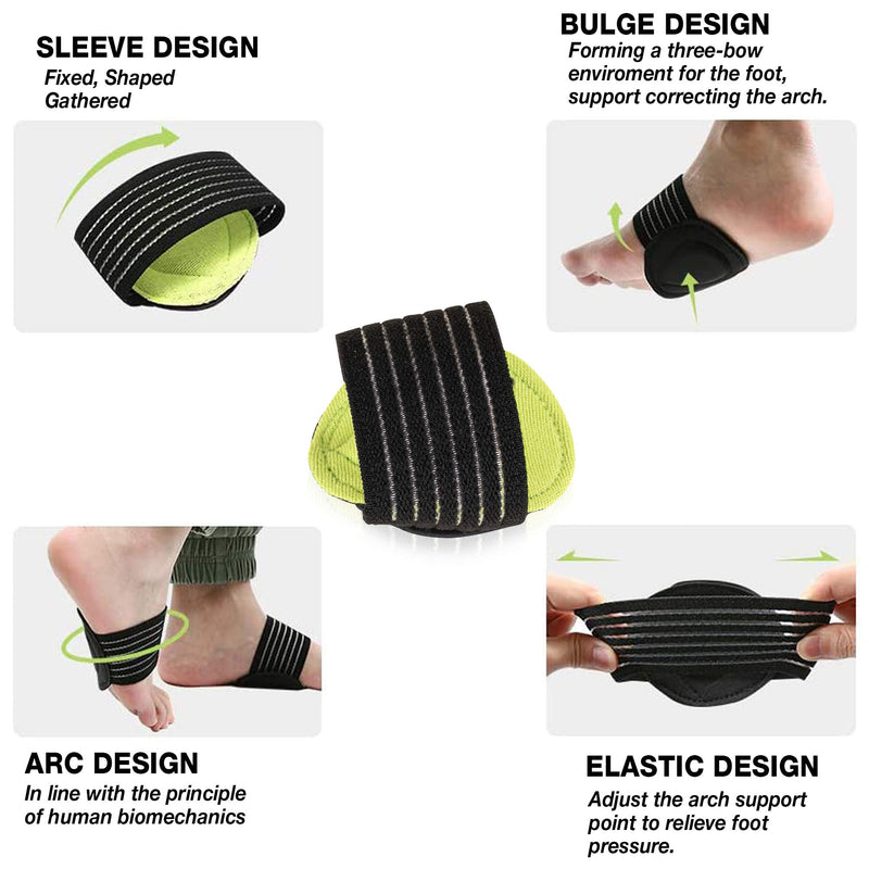 [Australia] - 5 Pair Arch Support Brace Compression Cushioned Support Sleeves, Plantar Fasciitis Foot Pain Relief for Fallen Arches, Flat Feet, Heel Fatigue, Achy Feet Problems, for Men & Women - Universal Size 