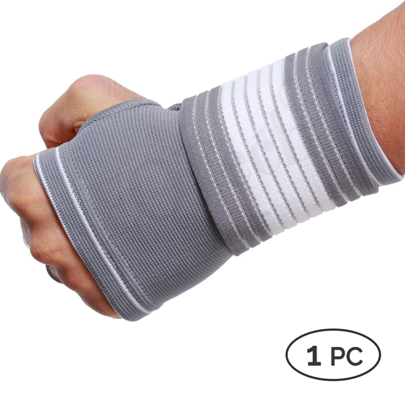 [Australia] - NeoTech Care Hand Palm Wrist Support, Gray (Size L, 1 Unit) Large (Pack of 1) 