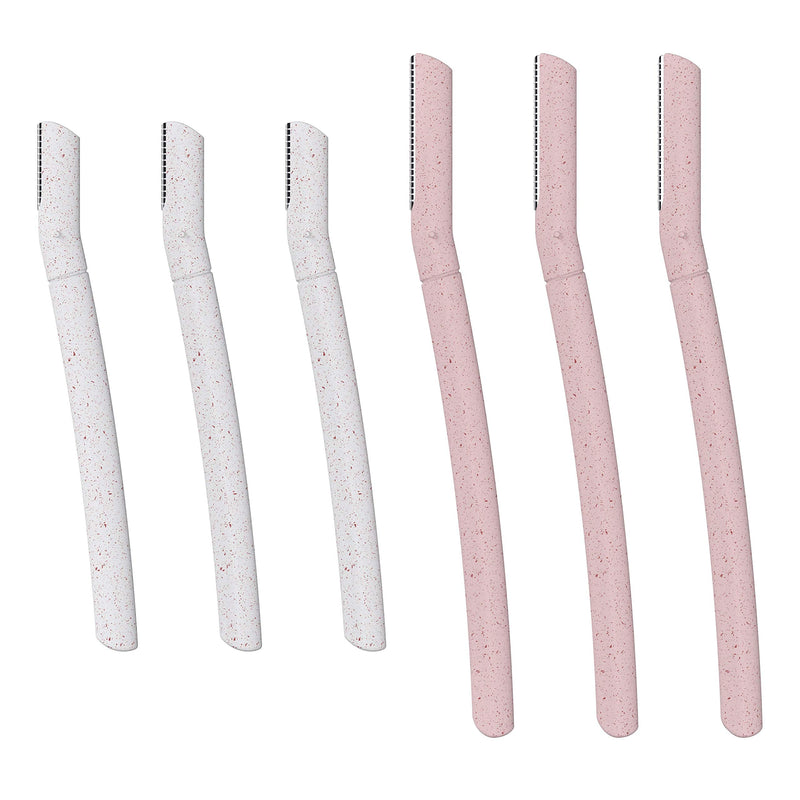 [Australia] - The Little Eco Company Dermaplaning Blades for Face| FREEPOST Recycling Service| 6 pack 2 sizes| Biodegradable Wheat Straw Eyebrow Razor| Face Razor for Women| Peach Fuzz Remover| Facial Hair Remover 