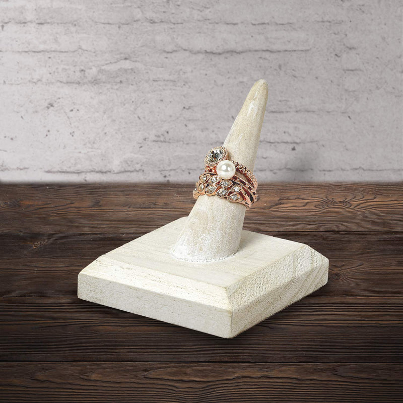 [Australia] - Mooca 4 Pcs Set Finger Ring Stand Jewelry Display Holder Showcase Display Drawer Ring Storage Jewelry Display Stands for Shows, 2 1/2" W x 2 1/2" D x 2 3/4" H, Wash White 