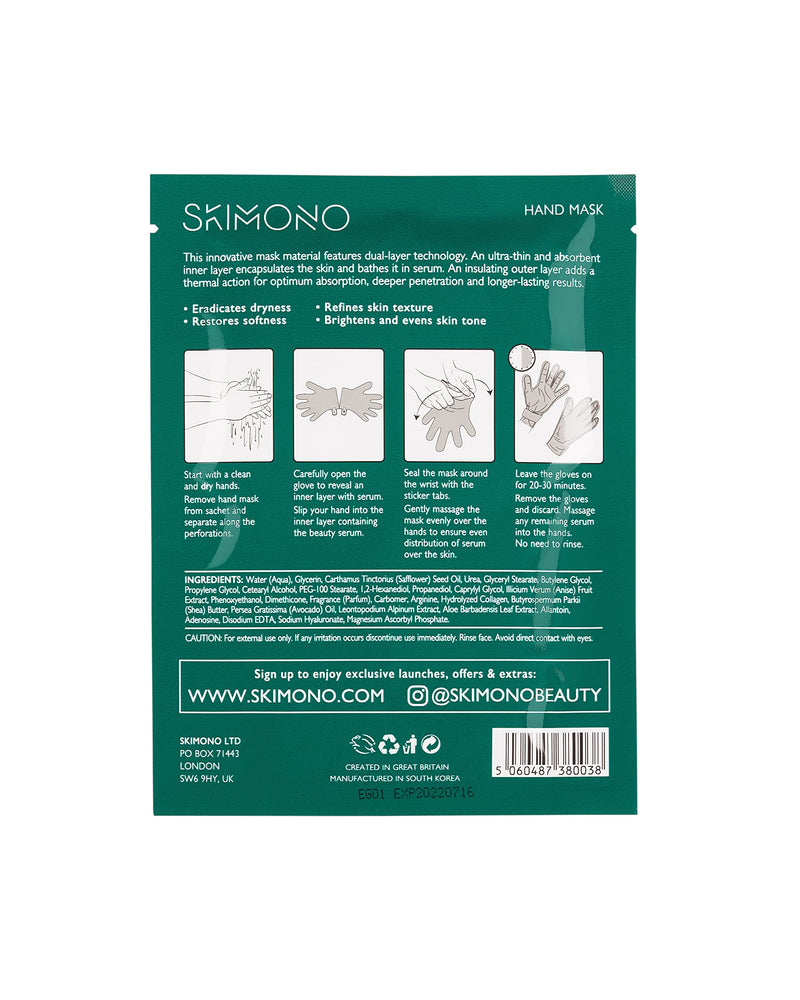 [Australia] - Intensive Moisturising Hand Masks For Dry Hands, Revitalising Serum With Shea Butter, Aloe Vera, And Collagen, 30 Minute Fast Acting, Home Spa Experience, 4 Pairs - Intense Nourishment+ By Skimono 