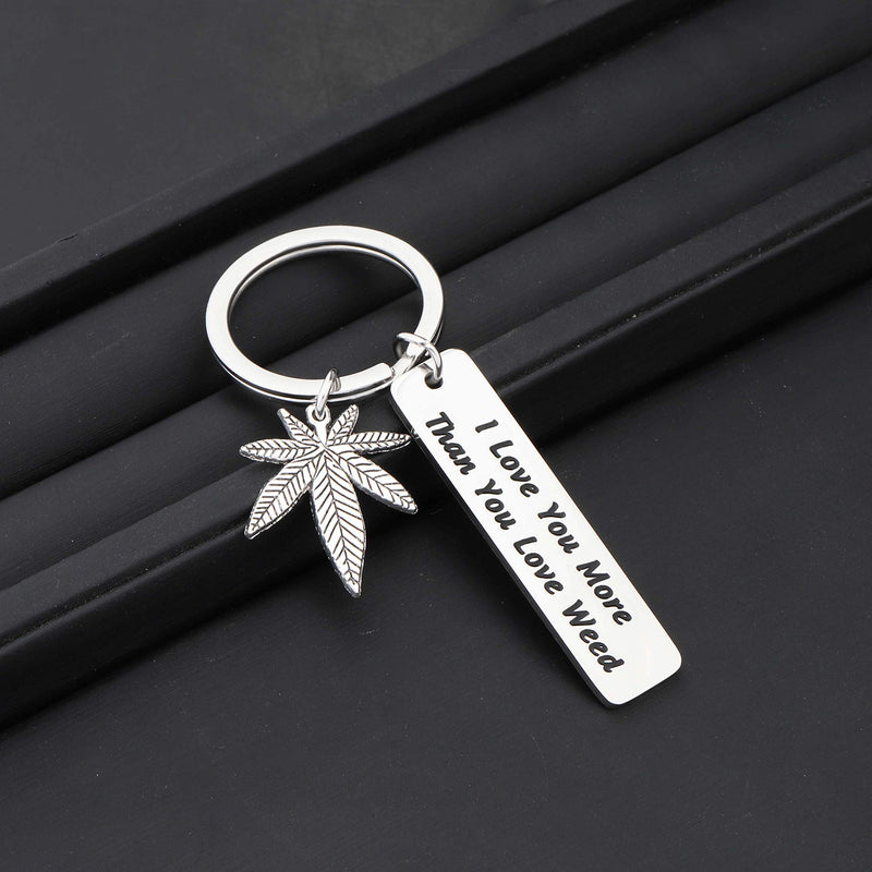 [Australia] - ENSIANTH 420 Gift Marijuana Jewelry I Love You More Than You Love Weed Keychain Gift for Boyfriend Valentines Day Gift 