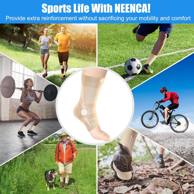 [Australia] - NEENCA Professional Ankle Brace Compression Sleeve (Pair), Ankle Support Stabilizer Wrap. Heel Brace for Achilles Tendonitis, Plantar Fasciitis, Joint Pain,Swelling,Heel Spurs, Injury Recovery, Sports Large Copper 