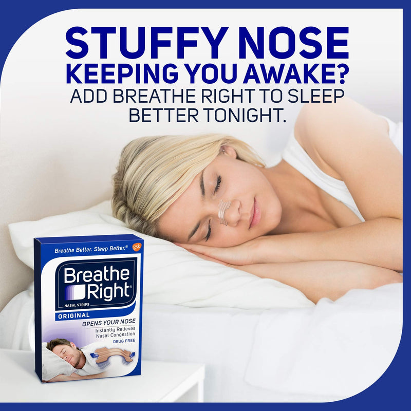 [Australia] - Breathe Right Original Tan Large Drug-Free Nasal Strips for Nasal Congestion Relief, 30 count 