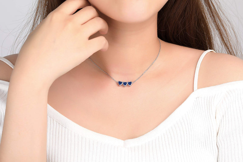 [Australia] - Step Forward Sterling Silver Birthstone Choker Necklace and Bracelet and Anklet Gift Jewelry for Women or Teen Girls or Daughter Necklace-September 