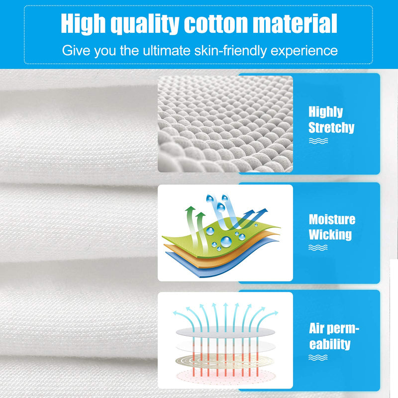 [Australia] - 4 Pair Moisturising Gloves,Cotton Gloves for Eczema & Dry Hands,Stretchable Washable White Gloves(Medium Size) 