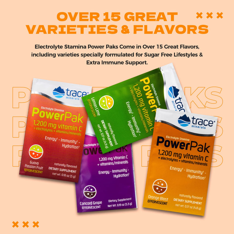 [Australia] - Trace Minerals – Power Pak (Guava Passion Fruit) | Electrolyte Powder Packets with Vitamin C & Zinc | Powerful Hydration, Immune & Energy Support with Essential Vitamins & Minerals (30 Packets)… (1) 1 