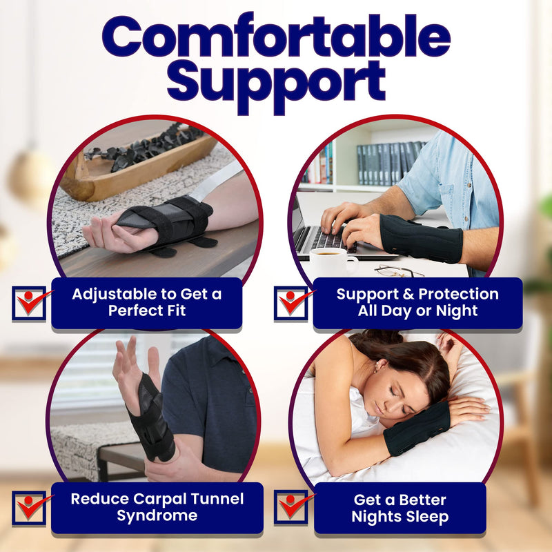 [Australia] - Carpal Tunnel Wrist Brace Night Support - Wrist Splint Arm Stabilizer & Hand Brace for Carpal Tunnel Syndrome Pain Relief with Compression Sleeve for Forearm or Wrist Tendonitis Pain Treatment (Right) Right 