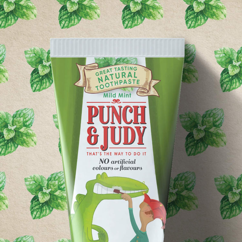 [Australia] - Punch & Judy Kids Natural Toothpaste, Mild Mint Flavour, 6+ Months, Natural Ingredients, Fluoride, Sugar Free 50ml (Pack of 1) 50 ml (Pack of 1) 