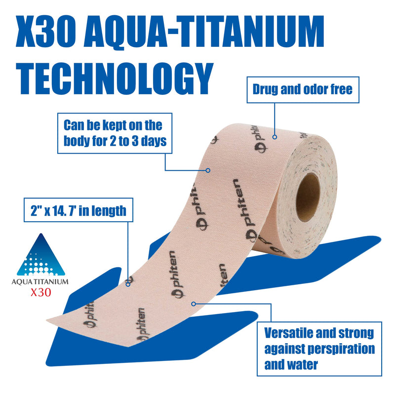 [Australia] - Phiten X30 Titanium Power Tape - Water-Resistant Kinesiology Tape for Muscle, Knee, Shoulder and Joint Support -  Professional Sports Therapeutic Athletic Kinesio Tape - Yellow, 2” x 14.7’ 
