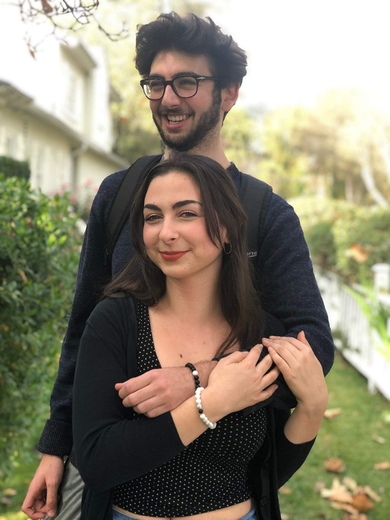 [Australia] - Lucky Feather Long Distance Relationships Couples Bracelets - A Reminder of Love and Strength During Time and Distance Apart (2 Piece Set) Couples Gifts 