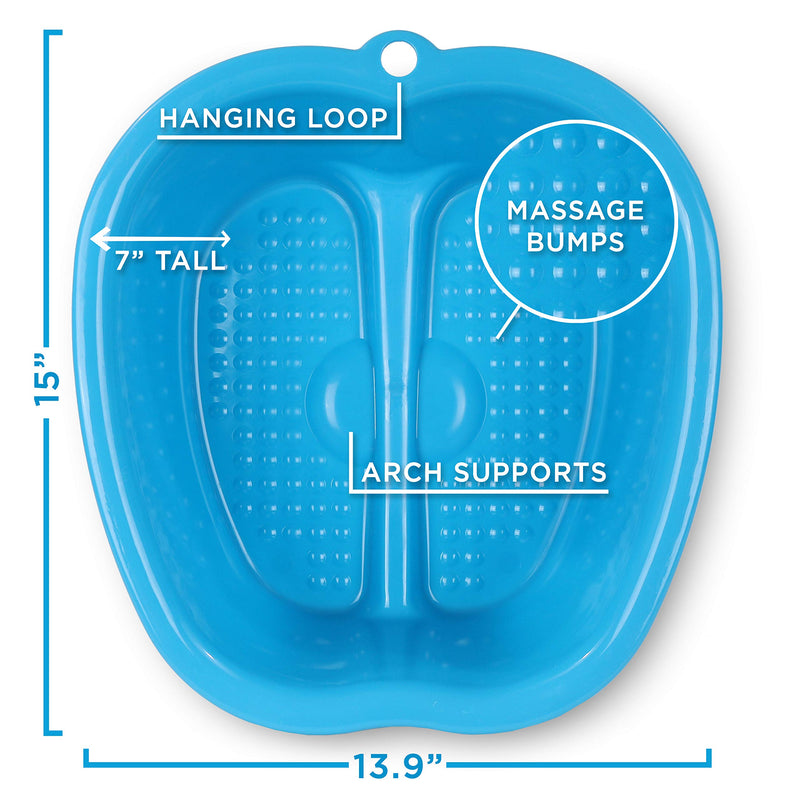[Australia] - FOOT CURE Foot Soaking Bath Basin - Large Size for Pedicure Home Spa, Callus Removing & Soak injured Feet. Enjoy Hot Water Foot Massager, Scrubbing in This Tub/Bucket Blue 