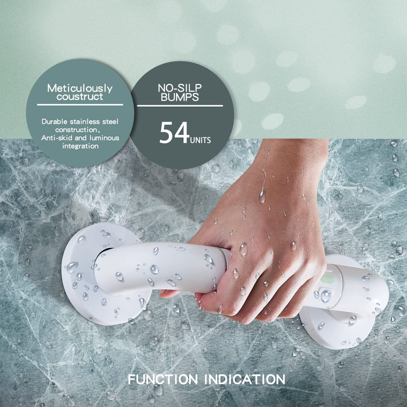 [Australia] - Straight Stainless Steel Shower Grab Bar with Plastic-Plated Finish, Anti-Slip Shower Wall Grip Handle Towel Rail, White 30cm White - 30cm 