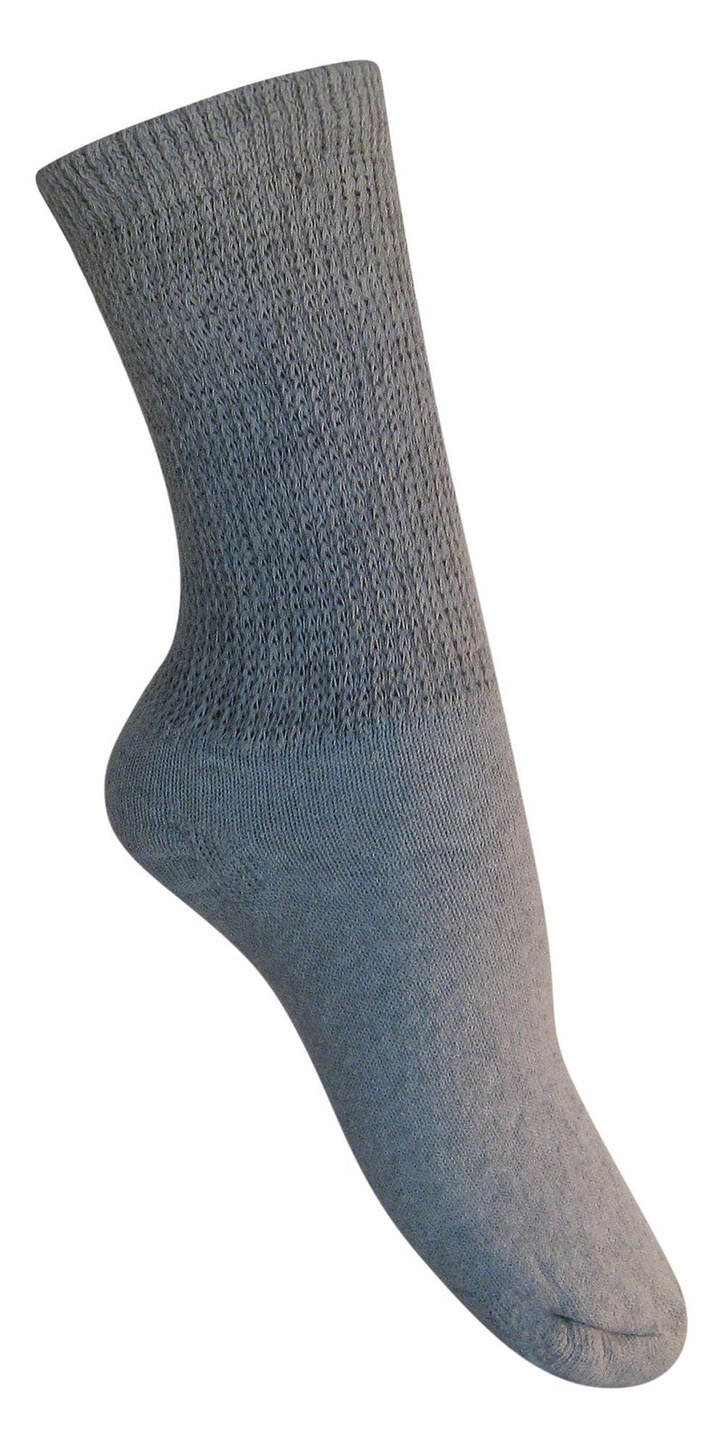 [Australia] - Diabetic Womens Crew Socks (3 Pack) 9-11, Gray, Made in The USA 