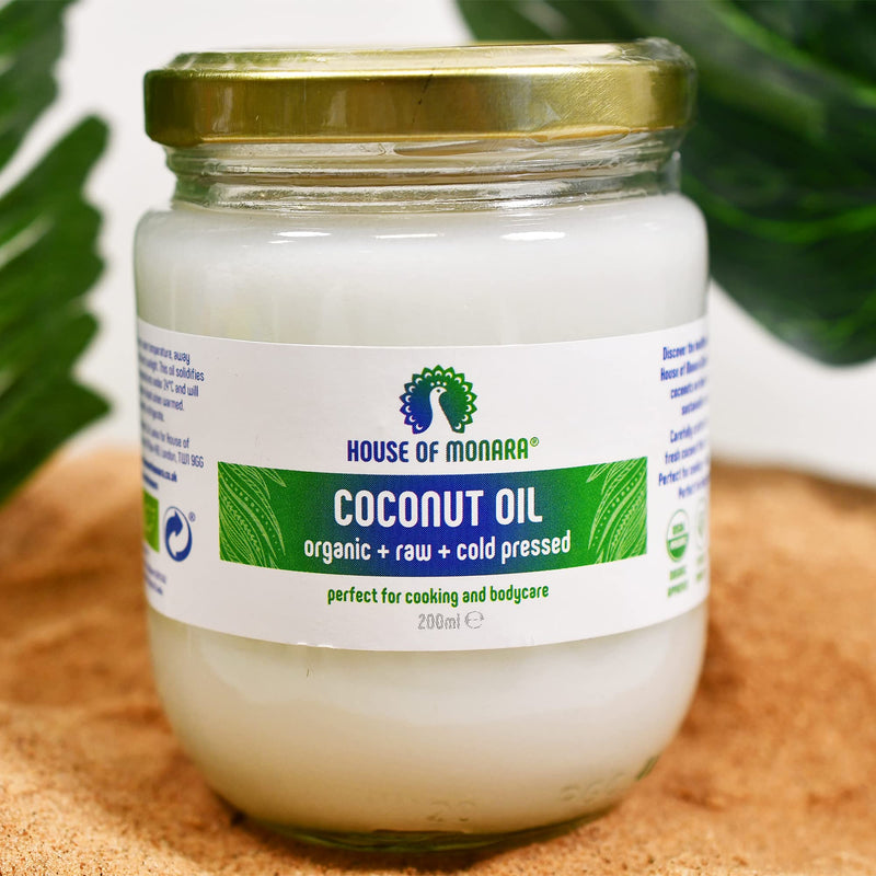 [Australia] - House of Monara Organic Extra Virgin Coconut Oil Pure, Raw and Cold Pressed 200 ml 200 ml (Pack of 1) 