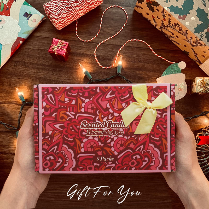 [Australia] - Scented Candles Set, Natural Soy Wax Candles in Portable Tin, Aromatherapy Candle Gift Set for Mother's Day, Christmas, Birthday, Ideal for Yoga, Relaxation, Meditation, 6 Packs 