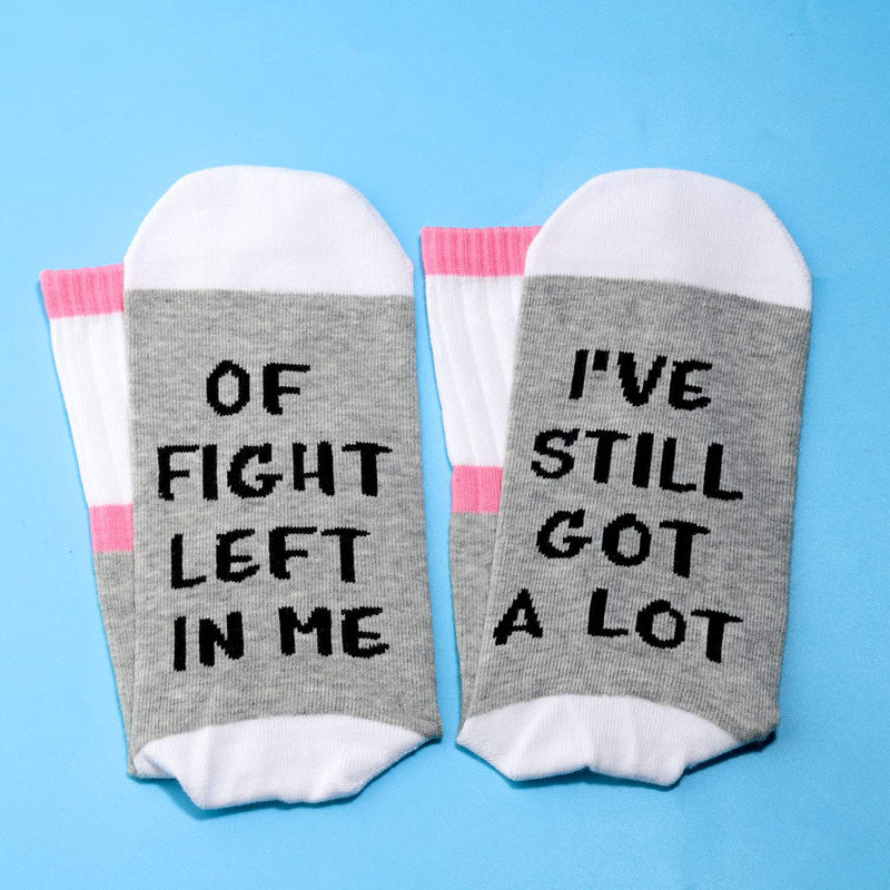 [Australia] - 1 Pair Cancer Survivor Socks Cancer Warrior Gift I've Still Got A Lot of Fight Left in Me Socks Empowerment Gift Got A Lot of Fight 1 Pair 