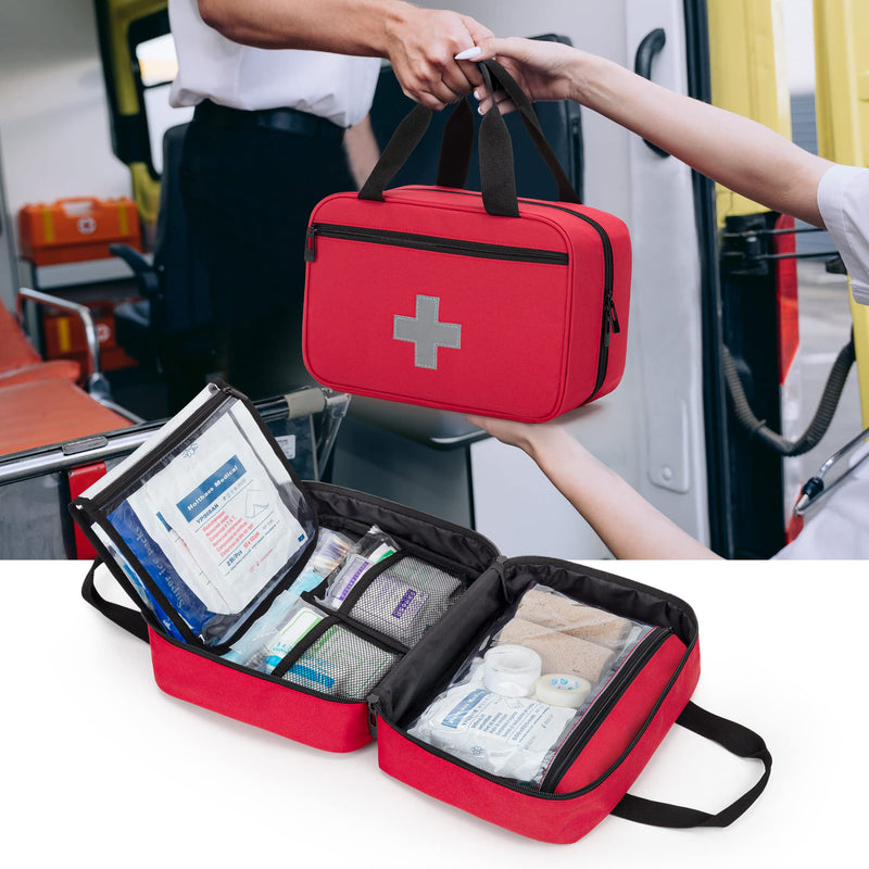 [Australia] - CURMIO Small First Aid Bag, Medicine Storage Bag Empty for Hiking, Camping, Car, Travel, Family and Outdoor, Red (Bag ONLY) 