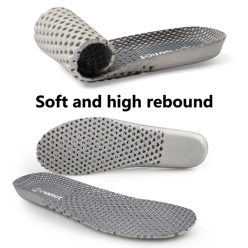 [Australia] - riemot Women's Shoe Insoles, Breathable Honeycomb Design Sport Shoe Insoles Cushioning Shoe Inserts Replacement Innersoles for Water Shoes Sneakers Work Shoes Grey EU 38 /US 7 EU 38: 7 US Women Grey-n 