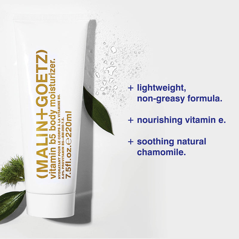 [Australia] - Malin + Goetz Vitamin B5 Body Moisturizer- hydrating body moisturizer for men and women, soothing hydrating natural ingredient lotion for all skin types. cruelty-free,vegan 7.5 Fl Oz 