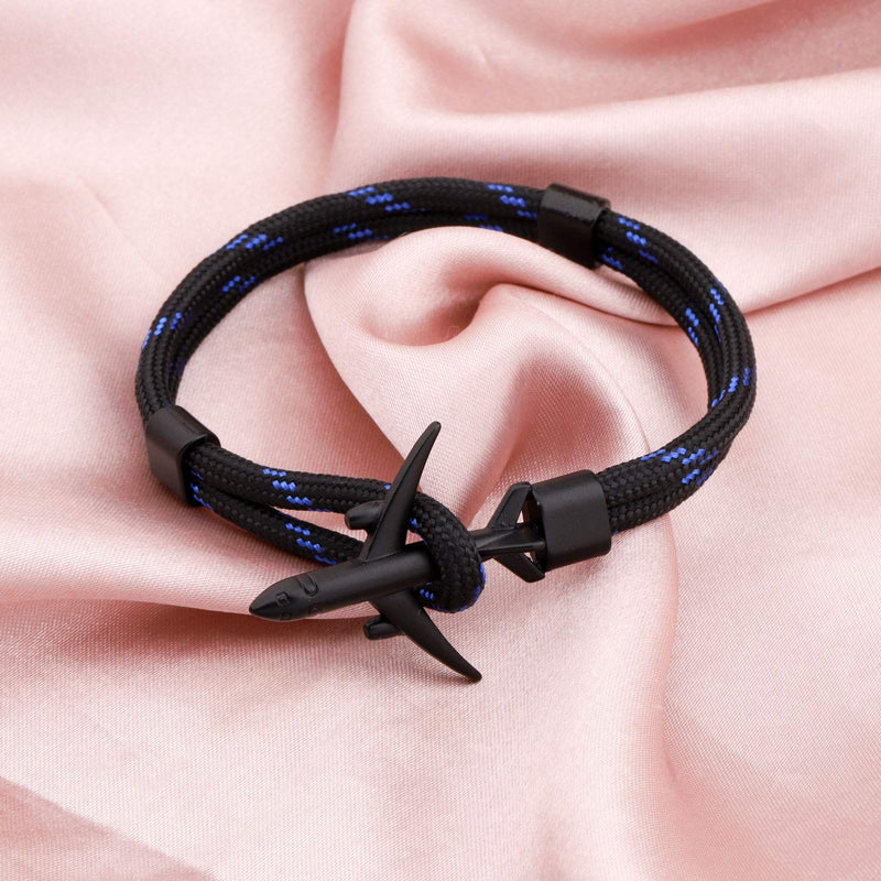 [Australia] - TGBJE Airplane Bracelet Pilot Jewelry Flight Attendants Gift Traveller Gift Aviation Gift BL blue plane 