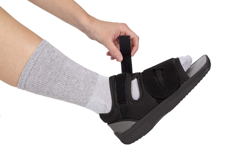 [Australia] - United Ortho Adjustable Post-Op Open Square Toe Shoe- Men's, Black, Small 