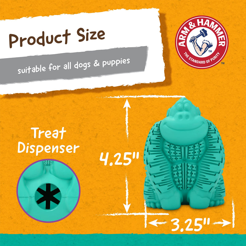 [Australia] - Arm & Hammer for Pets Super Treadz Gorilla Dental Chew Toy for Dogs - Dog Dental Chew Toys Reduce Plaque & Tartar Buildup Without Brushing - Safe for Dogs up to 35 Lbs Large - 1 Pack 