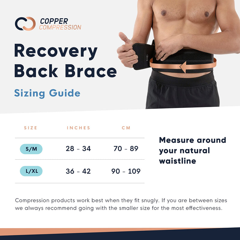 [Australia] - Copper Compression Back Brace - Copper Infused Lower Lumbar Support Belt. Relief for Muscle & Ligament Strain, Arthritis, Osteoporosis, Hernia, Ruptured Disc, Sciatica, Scoliosis - Fits Men & Women Large/X-Large (Pack of 1) 