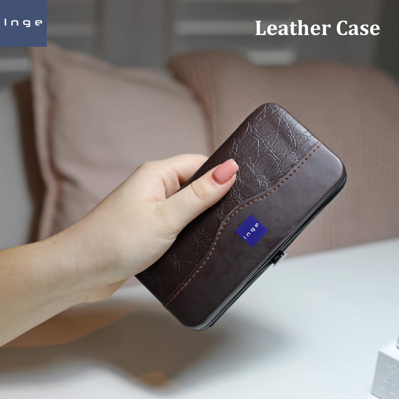 [Australia] - Inge Manicure Pedicure Set | Nail Manicure Kit | Nail Cutter Kit | Cuticle Remover | Clippers | Nail Clipper Set for Men and Women Travel - Cased 14 Pieces 