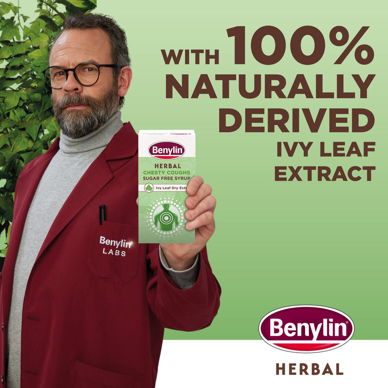 [Australia] - BENYLIN® Herbal Chesty Coughs Sugar Free Syrup.100 ml, Non-Drowsy Herbal Cough Medicine, with Naturally Derived Ivy Leaf Dry Extract 