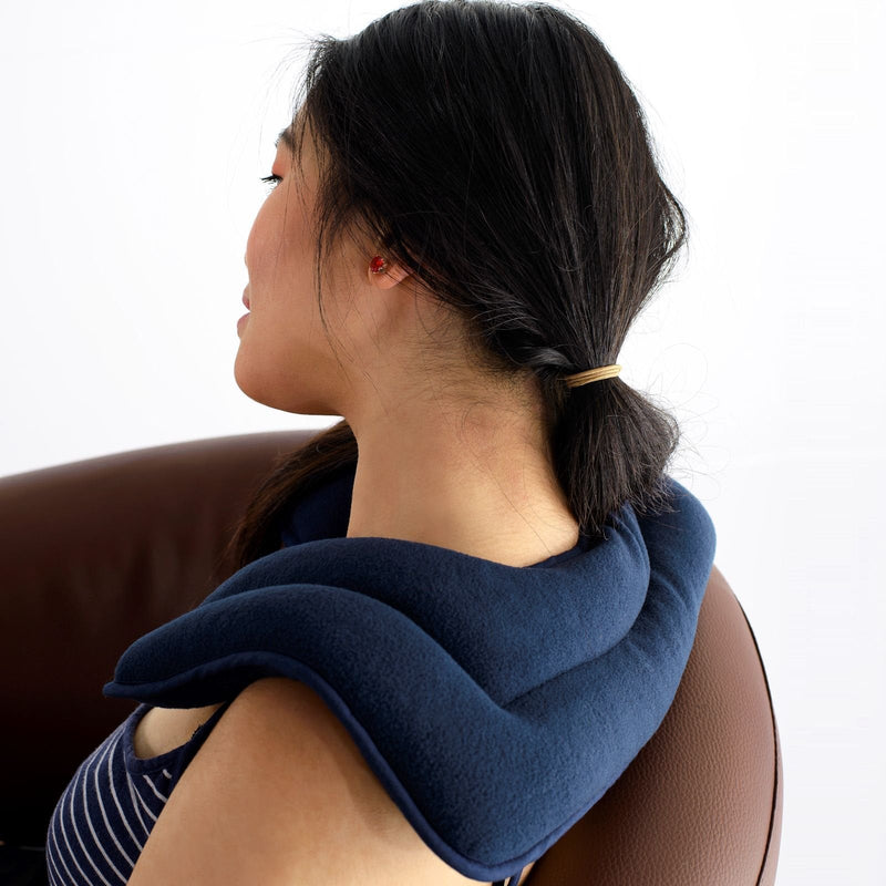 [Australia] - Zhu-Zhu Neck & Shoulder Heat Pad - Microwavable Lavender Wheat Bag - Navy Fleece … 