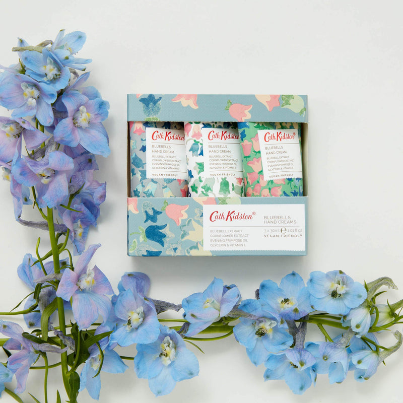 [Australia] - Cath Kidston Bluebells Hand Cream Trio Gift Set | Enriched With Shea Butter | Cruelty Free & Vegan Friendly | Travel Friendly Sizes | 3 x 30ml Bluebells Trio 