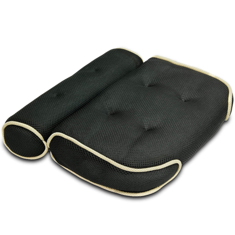 [Australia] - XUNADA Luxury Bath Pillow, Machine Washable, Quick Dry, Extra Thick Cushions for Head, Neck, Shoulder and Back Support, Fits Any Tub and Jacuzzi (Black) Black 