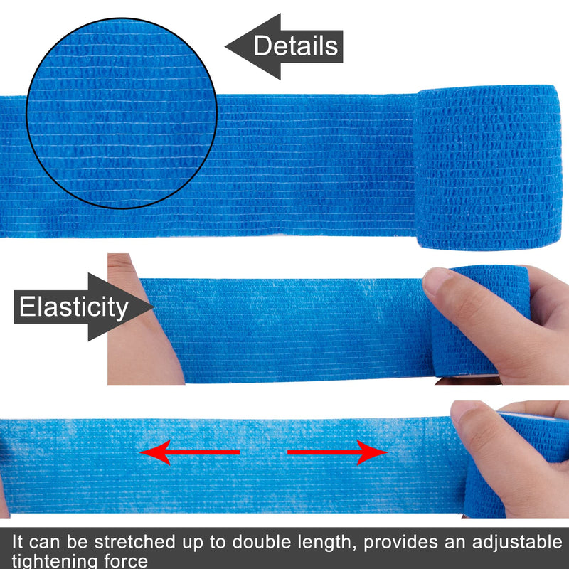 [Australia] - BQTQ 30 Rolls Self Adhesive Bandage Wrap Blue Adhesive Wrap 2 inch Self Adherent Wrap Stretch Bandages Self Stick Bandage Wrap Tape for Wrist Ankle Swelling Sprains (Blue) 