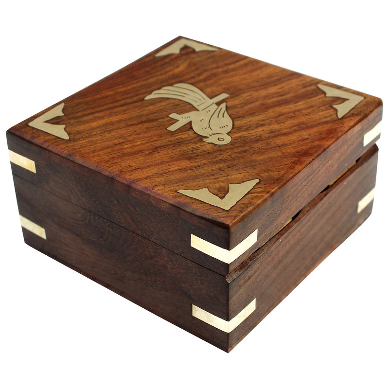 [Australia] - ITOS365 Handmade Wooden Jewelry Box for Women Jewel Organizer Hand Carved Gift Items Bird 