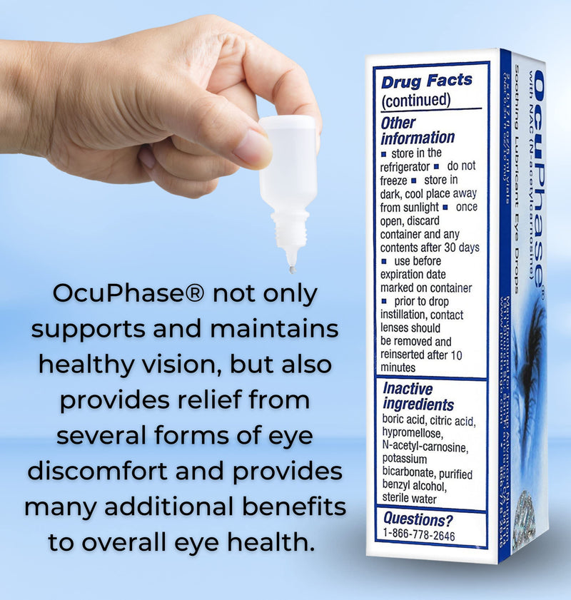 [Australia] - OcuPhase Soothing Lubricant Eye Drops with NAC (N-Acetylcarnosine), 2 x 5 Milliliter Vials 