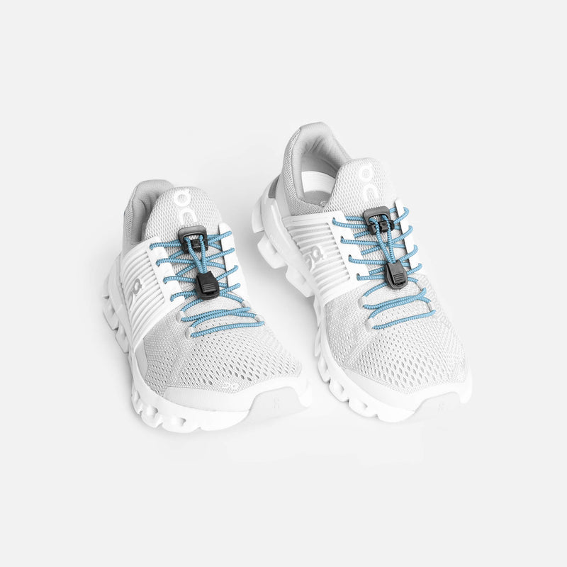 [Australia] - Xpand Quick Release Round-Lacing No Tie Shoelaces System with Elastic Laces - One Size Fits All Adult and Kids Shoes… Baby Blue (Patterned) 