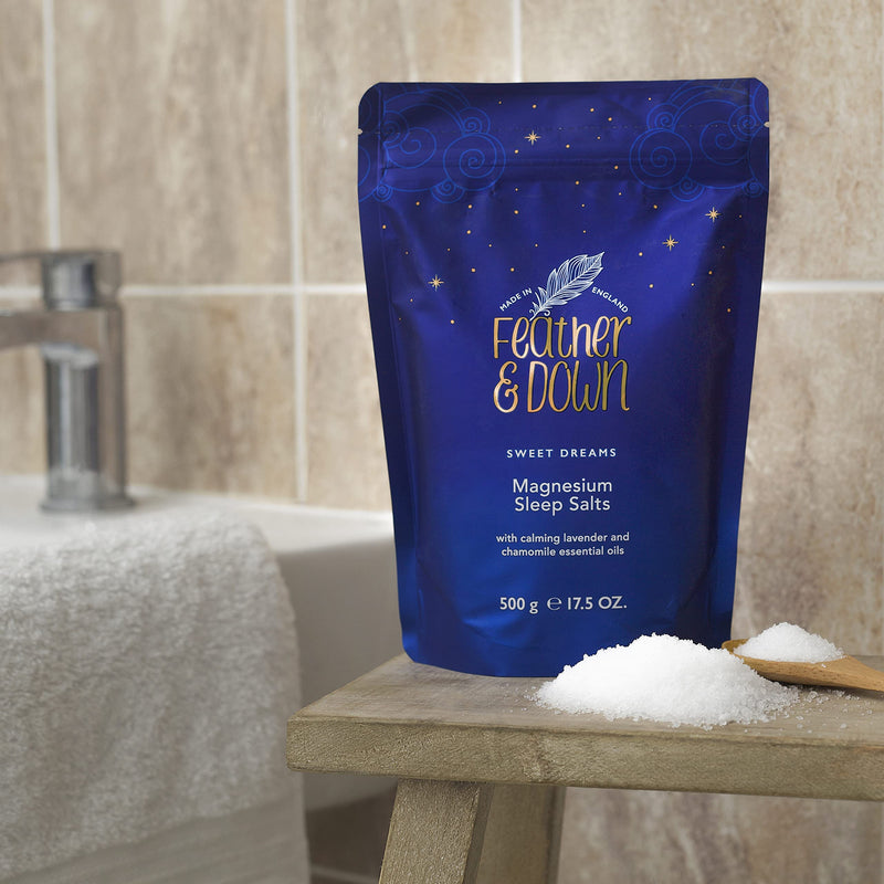 [Australia] - Feather & Down Sweet Dreams Magnesium Sleep Salts (500g) � with Magnesium Calming Lavender & Chamomile Essential Oils. Relieve Stress & Tension. Encourages a Restful Night�s Sleep 
